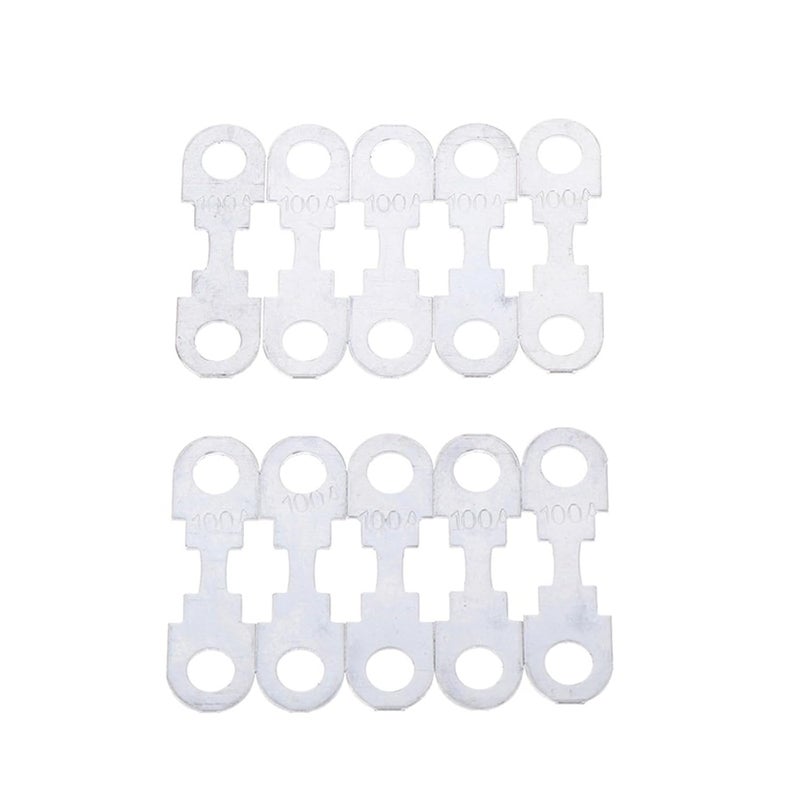 100A 10Pcs 30A To 150A 32VDC Automotive Flat Zinc Fuse Sheet For Car Round Hole Insert - Image 1